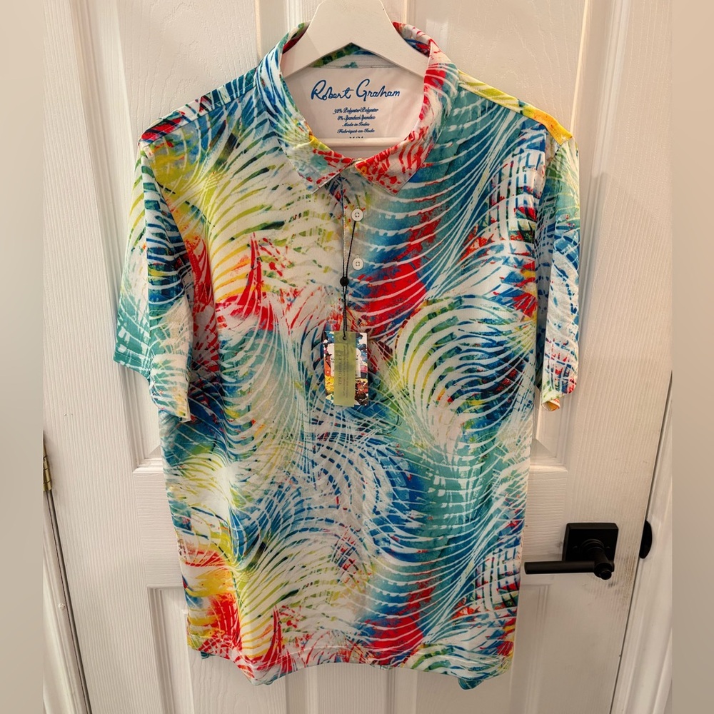 Colorful Abstract Polo Shirt by Robert Graham
